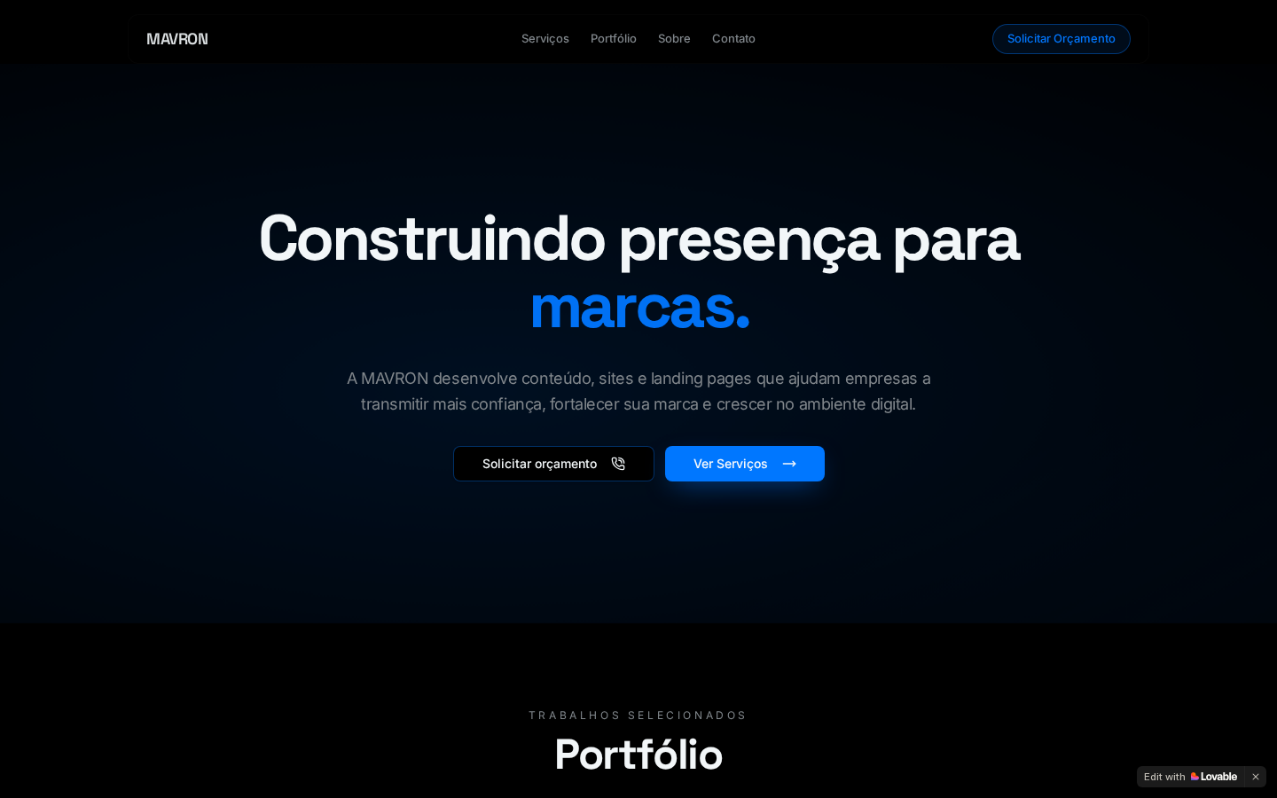 Prévia do projeto Agência Mavron
