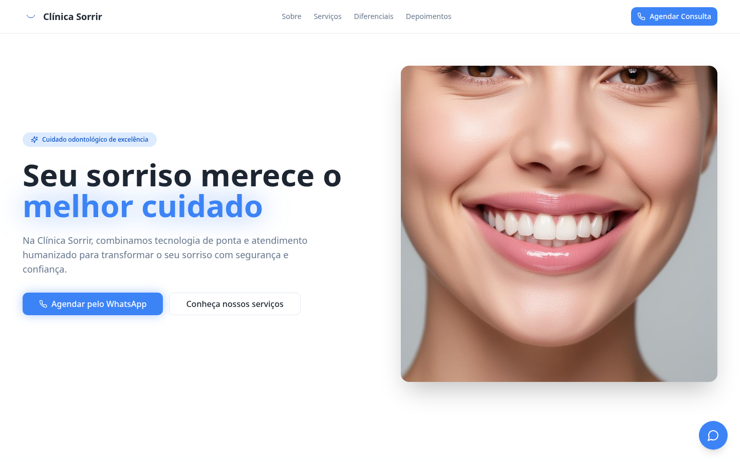 Prévia do projeto Clínica Sorrir
